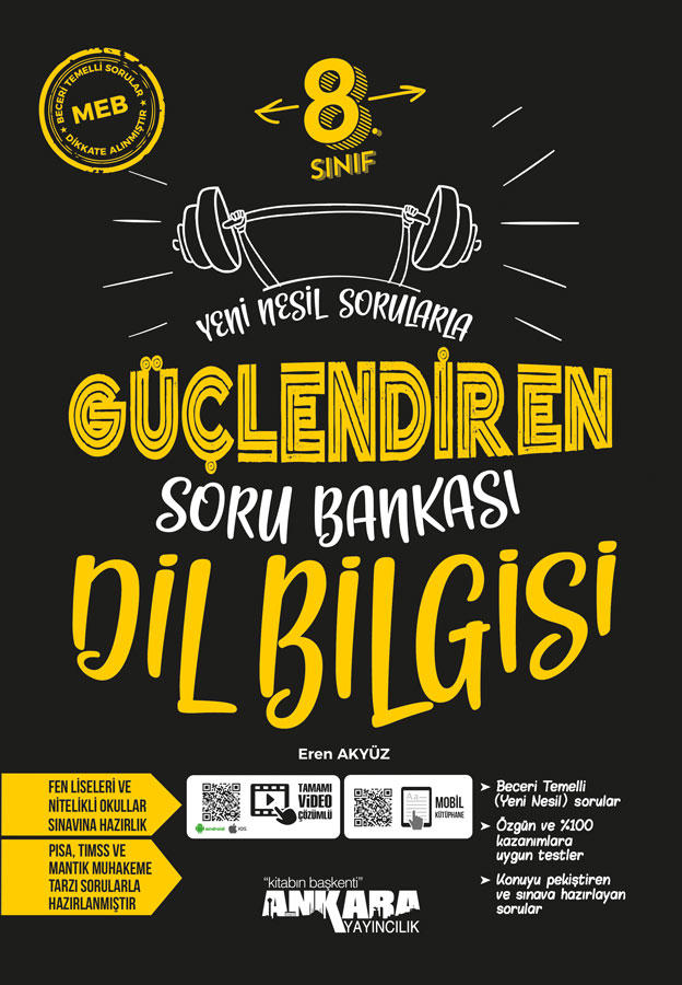 Ankara Yayıncılık 8. Sınıf Güçlendiren Dil Bilgisi Soru Bankası